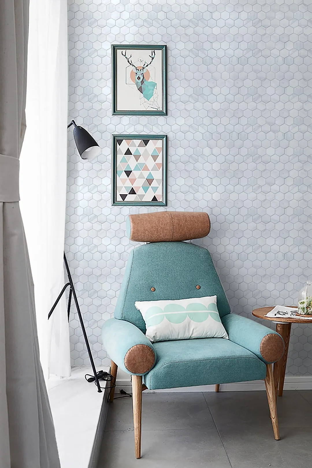 WS Tiles - Value Matte Carrara 10.7 in. x 11.1 in. Porcelain 2" Hexagon Mosaic Floor & Wall Tile (9 sq. ft / Case), photo 5 of 6