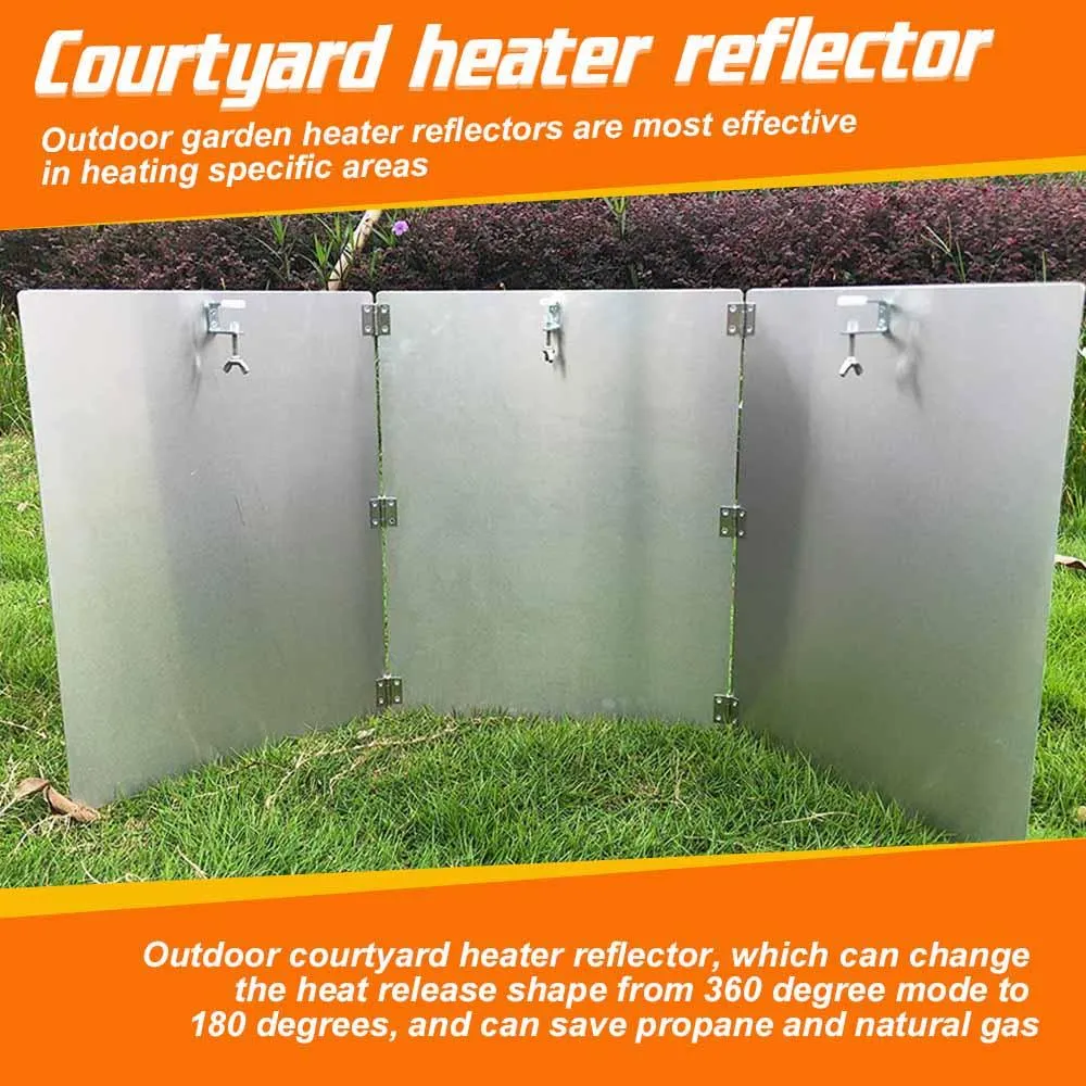 Lemonbest Outdoor Courtyard Heater Reflector Shield Patio Heater Heat Focusing Reflector for Round Natural Gas Propane Garden Heaters, photo 3 of 8