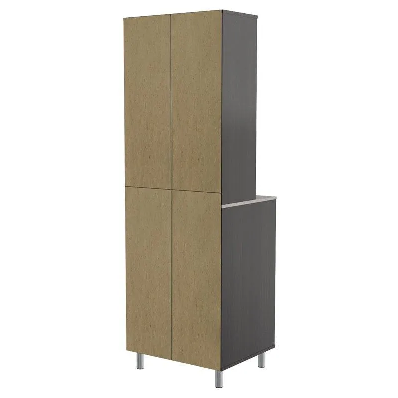 Inval AMBROSSIA Breakroom 4-Door Cabinet, Espresso and Amber Grey, photo 7 of 8
