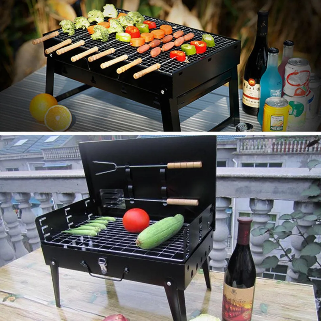 18  Portable BBQ Charcoal Grill Stove BBQ Backyard Patio Outdoor Cooker Tabletop Camping Barbecue, photo 4 of 8