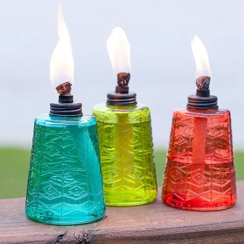 Glass Tabletop Torch Trio