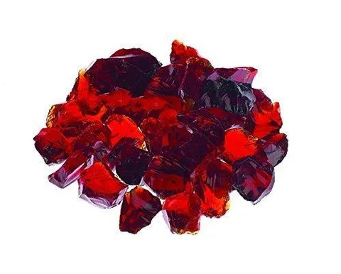 Ruby Red Premium Outdoor Fire Glass Rock 5-Pound 1/4" inch - Tempered Glass for use in Fire Pit