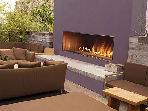 Carol Rose Outdoor SS Manual 48" Linear Fireplace - Liquid Propane