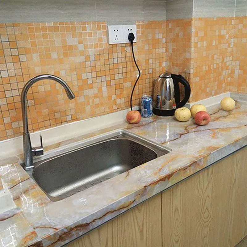 SUPERHOMUSE Waterproof Mosaic Aluminum Foil Self-adhensive Anti Oil Kitchen Wallpaper Heat Resistance Wall Sticker DIY Home Decor 45x200cm, photo 6 of 6