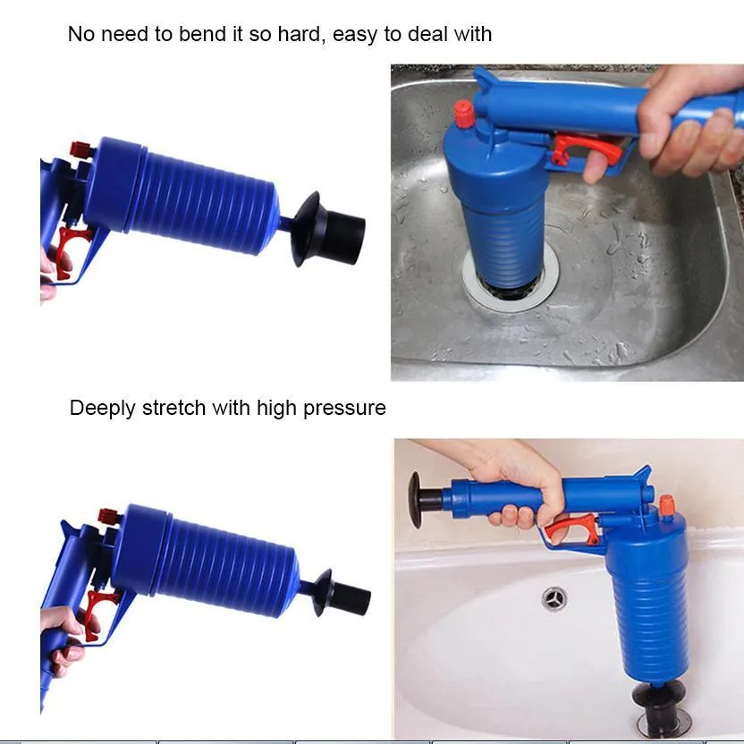 Filfeel Toilet Plunger Drain Blaster Cleaner Gun Air Power Drain Pump High Pressure Powerful Manual Sink Plunger Opener Dredge Tools Cleaner for Bathroom Shower kitchen Clogged Pipe Bathtub Basin, photo 2 of 6