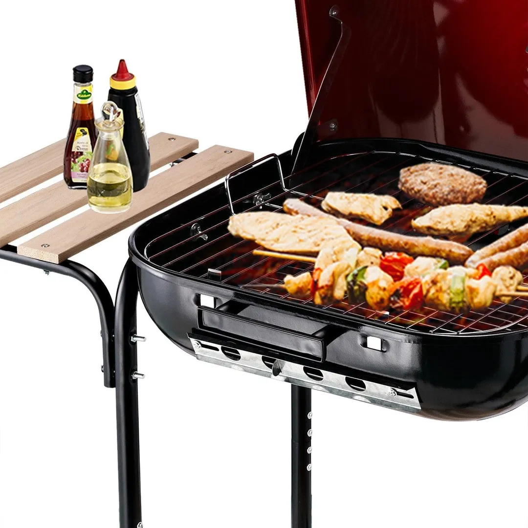 Outsunny 19” Steel Porcelain Portable Outdoor Charcoal Barbecue Grill, photo 9 of 11