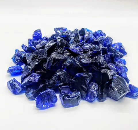Large Royal Blue 1/2" - 1" Fire Glass, 10 lbs