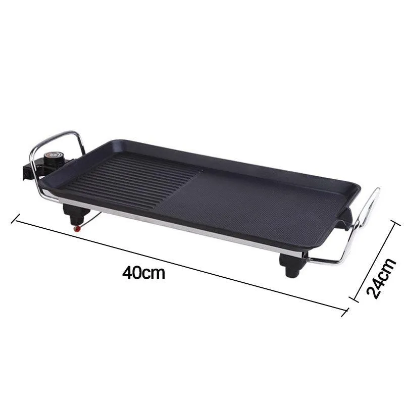 Multifuntional110V Electric Teppanyaki Grill Electric BBQ Grill Non-Stick Barbecue Plate Smokeless Barbecue Machine for Kitchen Indoor Outdoor Camping, photo 9 of 9