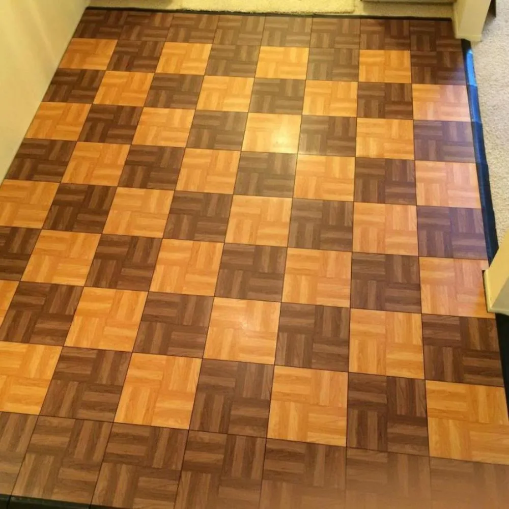 Greatmats Max Tile 12 in. x 12 in. x 5/8 in. Light Oak Vinyl Interlocking Raised Modular Floor Tile (Case of 26), photo 5 of 11