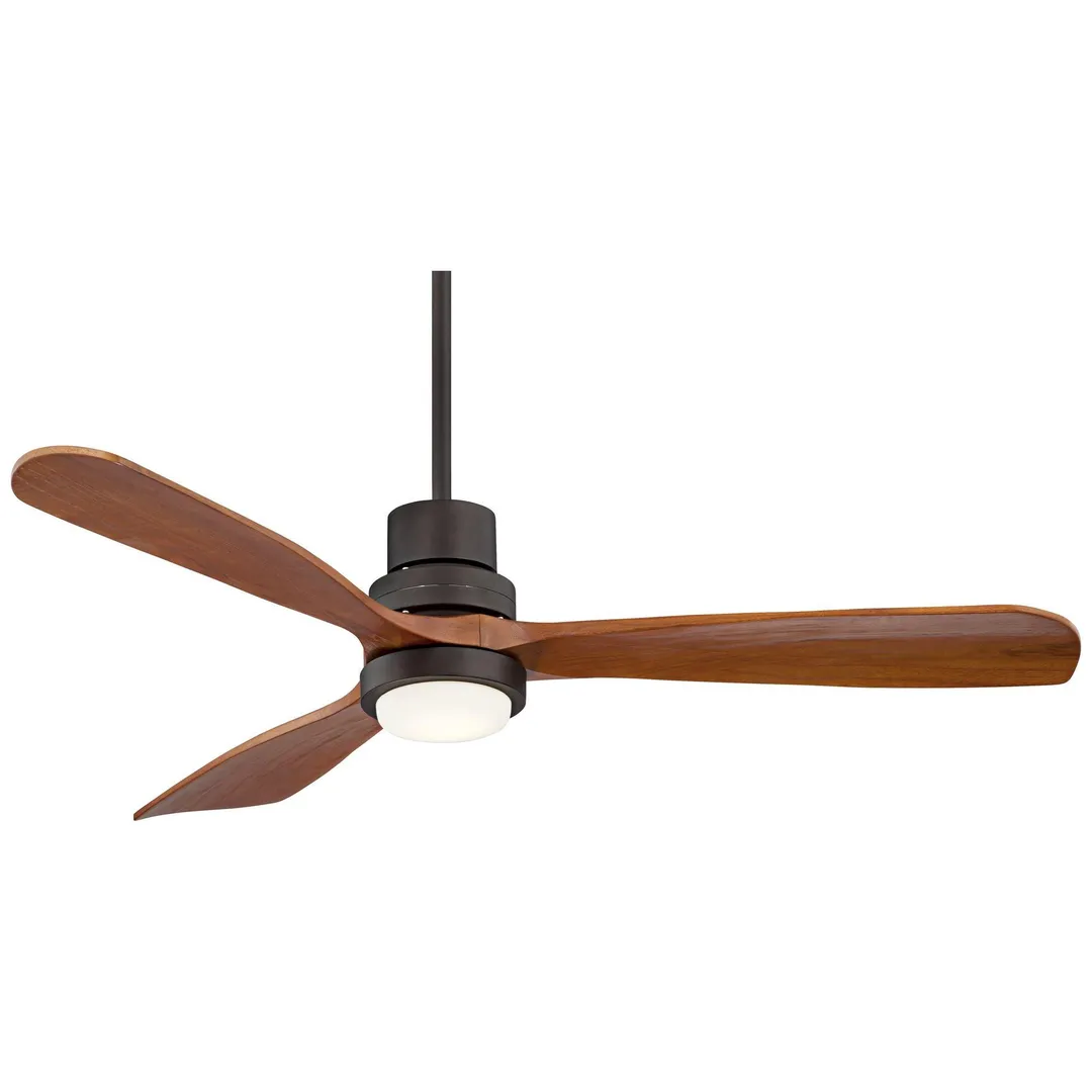 Casa Vieja 52" Casa Vieja Modern Outdoor Ceiling Fan with Light Solid Wood Delta-Wing Oil Rubbed Bronze Damp Rated for Kitchen Patio, photo 6 of 8
