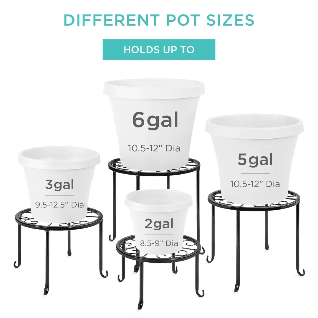 Best Choice Products Set of 4 Indoor Outdoor Metal Plant Stands, Flowerpot Holders for Home & Garden w/Starburst Design, photo 2 of 7