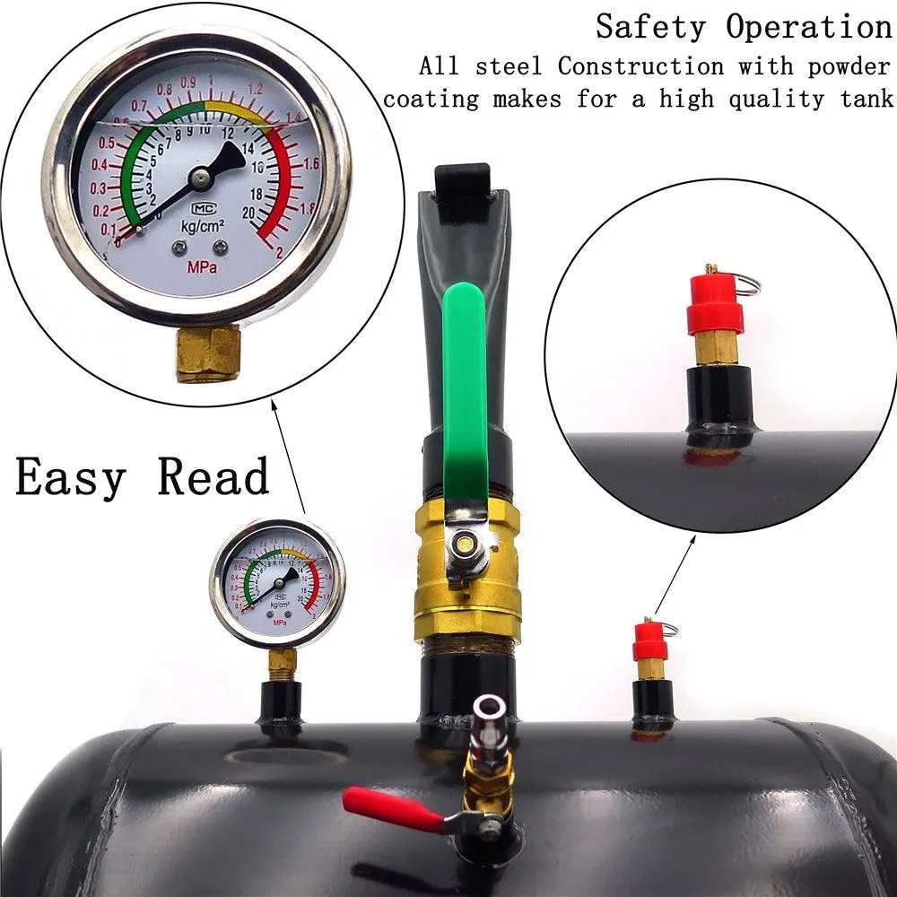HTTMT- New 5 Gallon Air Tire Bead Seater Blaster Tool Seating Inflator Compatible With Truck ATV 145PSI Black [See Fitmen], photo 3 of 7