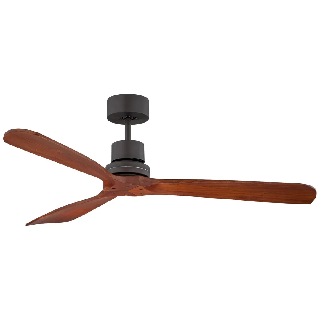 Casa Vieja 52" Casa Vieja Modern Outdoor Ceiling Fan with Remote Solid Wood Delta-Wing Oil Rubbed Bronze Damp Rated for Kitchen Patio, photo 5 of 7