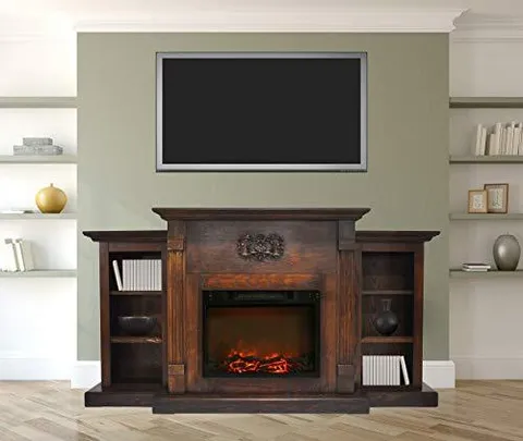 CAMBR7233-1WAL 72 × 33 in Fireplace Mantel With Log Insert