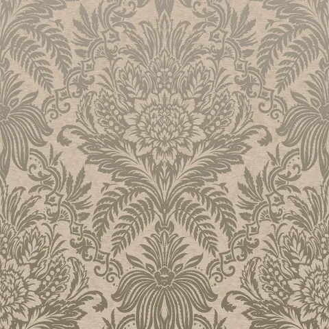 Crown Signature Beige Damask Wallpaper