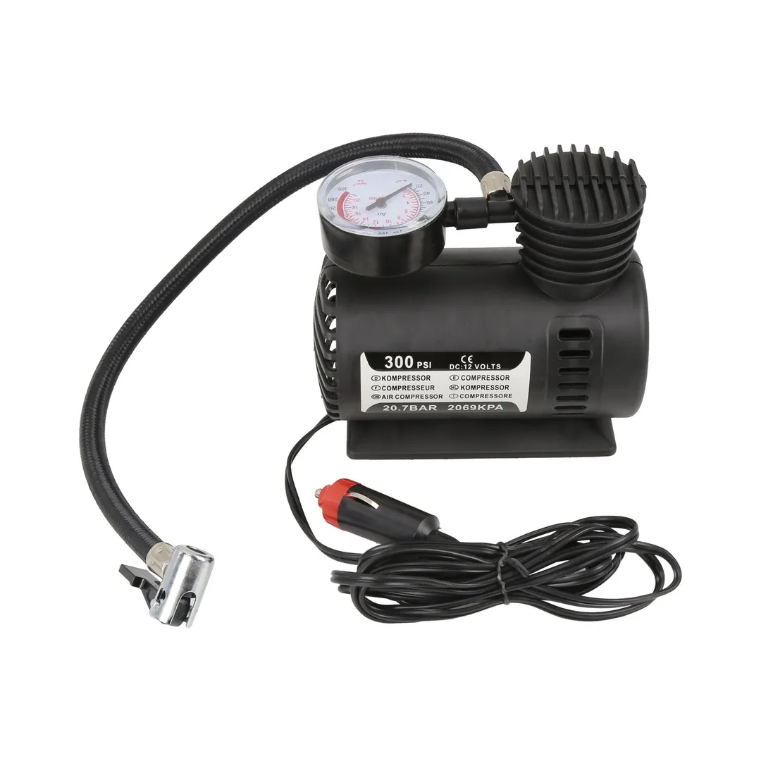 Unique Bargains 12V 300 PSI Portable Mini Air Compressor Pump Black Car Van Bike Bicycle Tyre Inflator, photo 4 of 7