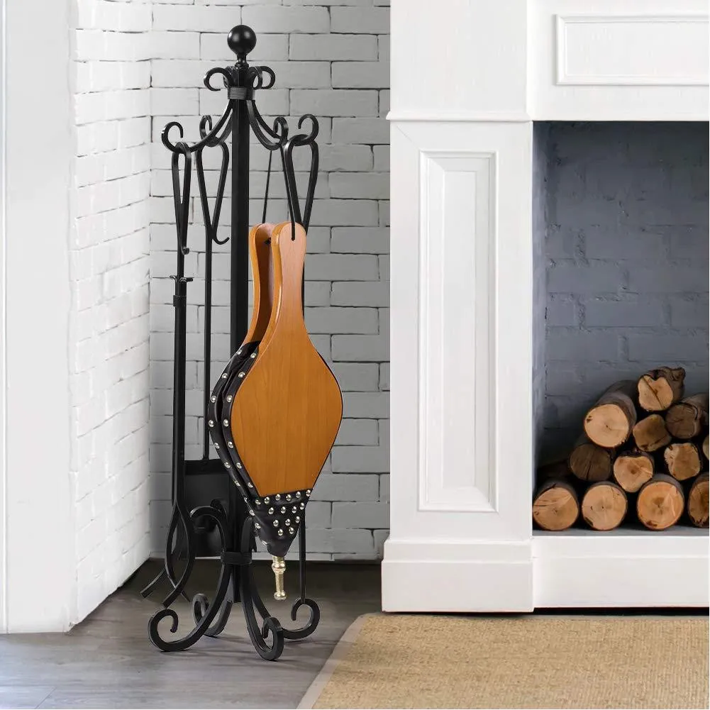 Lacyie Wooden Fireplace Blower Leather Winder Wind Blowing Outdoor Barbecue Supplies, photo 6 of 8