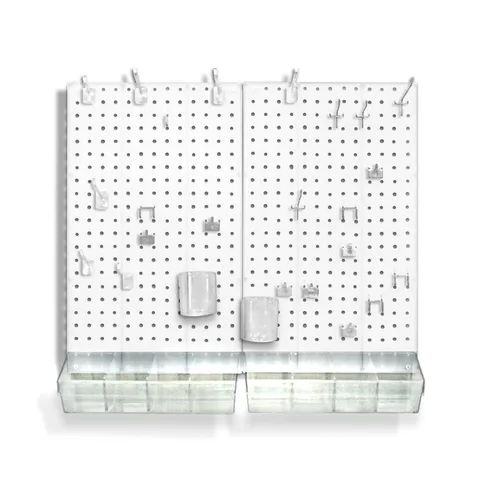 900945-WHT 70-Piece Pegboard Organizer Kit (2- 13.5 × 22 in)