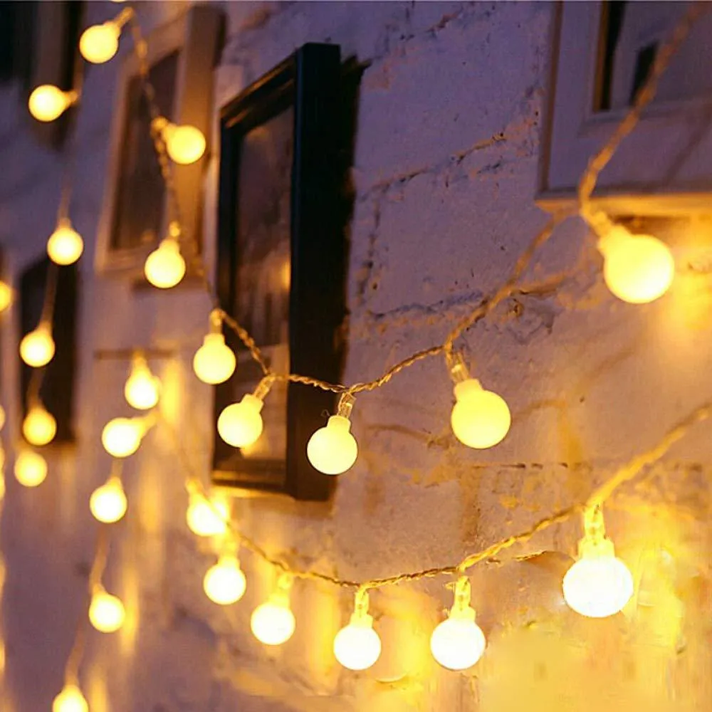 Urhomepro 19.68ft 20 LEDs Globe Christmas String Lights Starry Fairy Lights with Remote Control, Room Decor Ball String Lights for Outdoor Indoor Bedroom Garden Patio Wedding Christmas Tree, Warm White, Q7245, photo 7 of 11