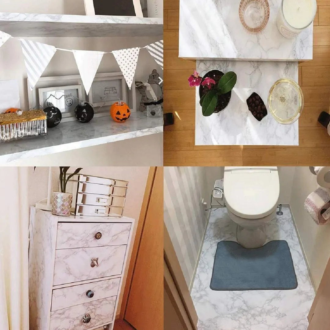 DODOING Marble Contact Paper Countertops-Self Adhesive Shelf Drawer Liner-Gray Decorative Contact Wallpaper-Waterproof, Peel and Stick, Easily Removable, Upgrade Wallpaper, photo 7 of 8