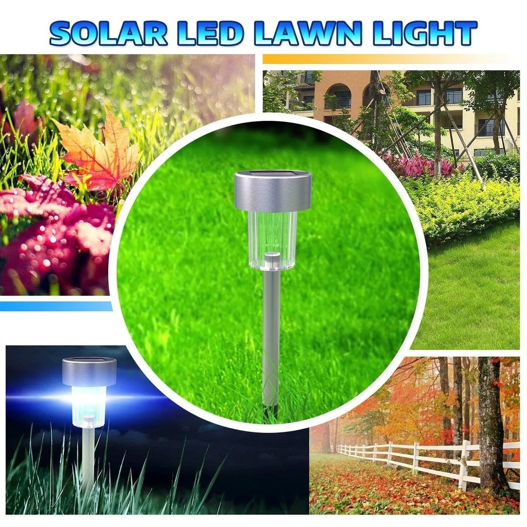 UBesGoo 24PCS Landscape Garden Yard Path Lawn Stainless Steel LED Solar Power Waterproof Light White Color Changing With Spikes, photo 6 of 11