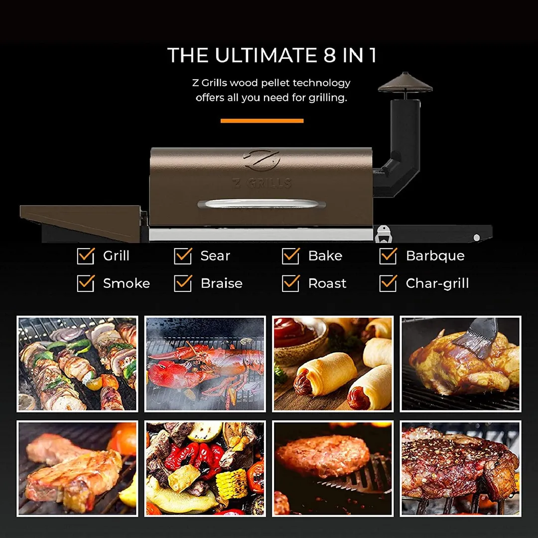 Z Grills L6002B Smart Wood Pellet Grill 6 in1 Outdoor BBQ Smoker 600 SQ Inches Cooking Area, photo 7 of 11