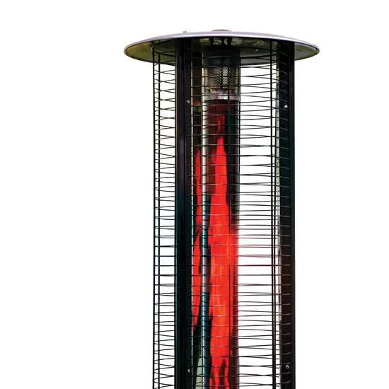 Hiland AZ Patio Heaters Commercial Infrared Flame Glass Tube Patio Heater in Black, photo 3 of 6