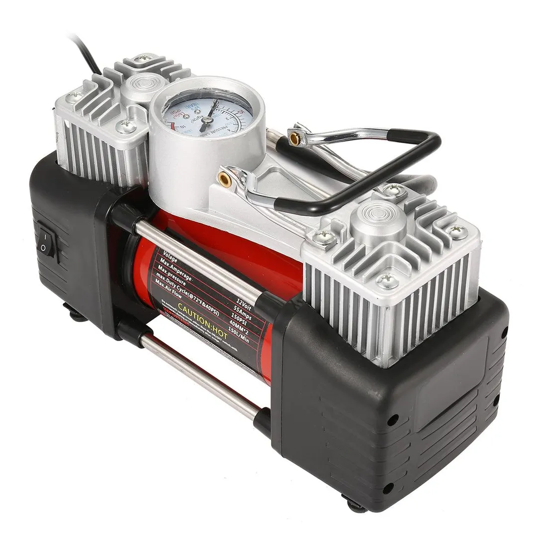 Kadell Dual Cylinder Air Compressor Pump, Heavy Duty Portable Air Pump, Auto 12V Tire Inflator for Car, Truck, RV, Bicycle and Other Inflatables, photo 9 of 11