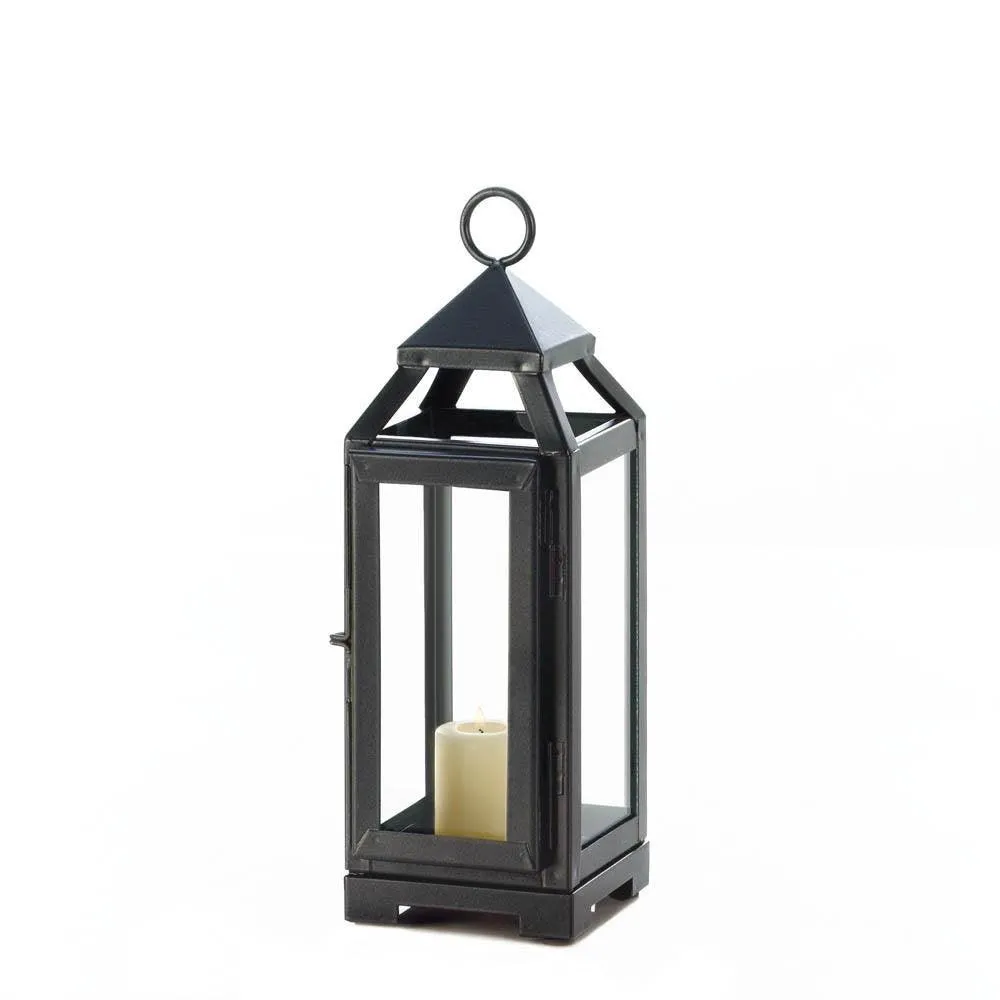 Gallery of Light Candle Lanterns Decorative, Outdoor Patio Small Slate Black Metal Candle Lantern, photo 3 of 3