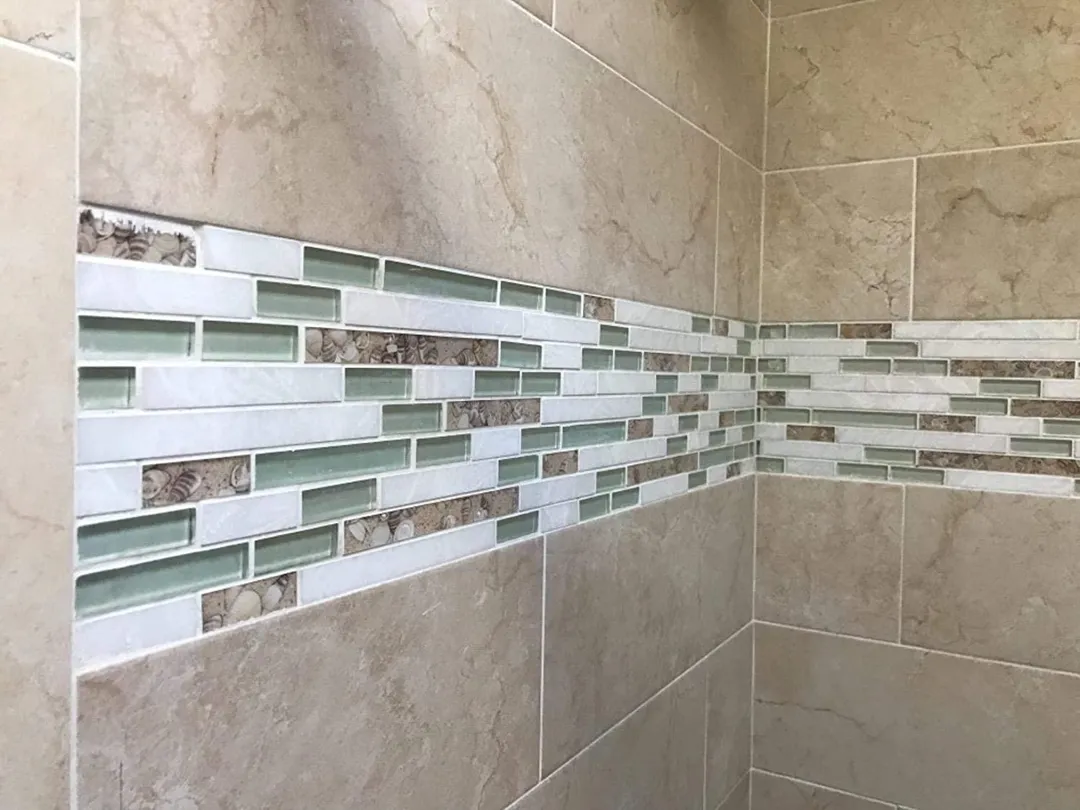 Art3d Oblong Teal Beige Brown 12 in. x 12 in. Glass Stone Mosaic Backsplash Tile(5-Pack), photo 5 of 5