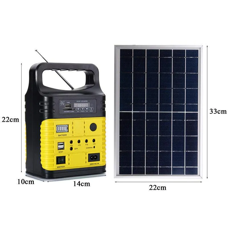 Portable Power Station, Solar Generator with 6W Solar Panel, 2 or 3 LED Light Bulb, Camp Lamps with 5V Output Can Charge Power Bank, USB DC Outlets, for Outdoor Camping, Home Emergency Power Supply, photo 5 of 12