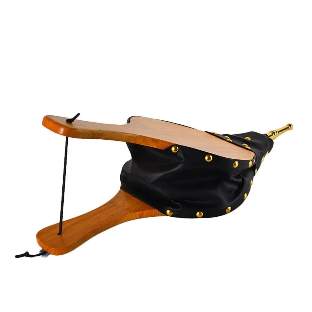 Lacyie Wooden Fireplace Blower Leather Winder Wind Blowing Outdoor Barbecue Supplies, photo 3 of 8