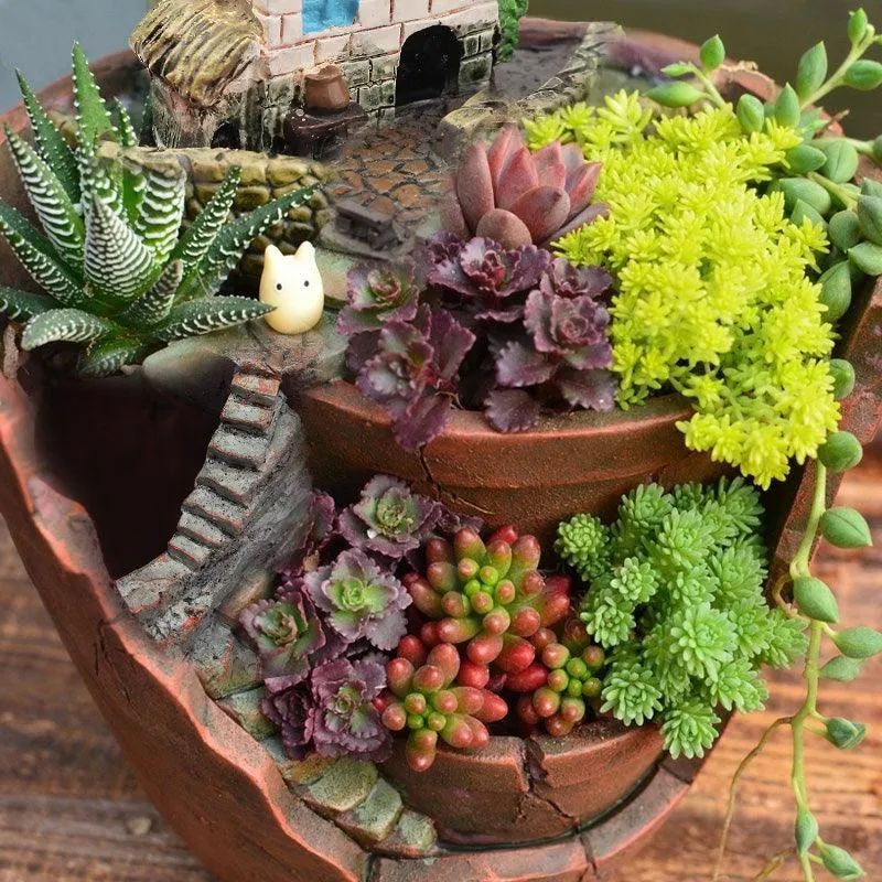 10x12CM Sky Garden Small House Succulent Green Plant Planter Herb Flower Basket Bonsai Pot Home Decor, photo 3 of 8