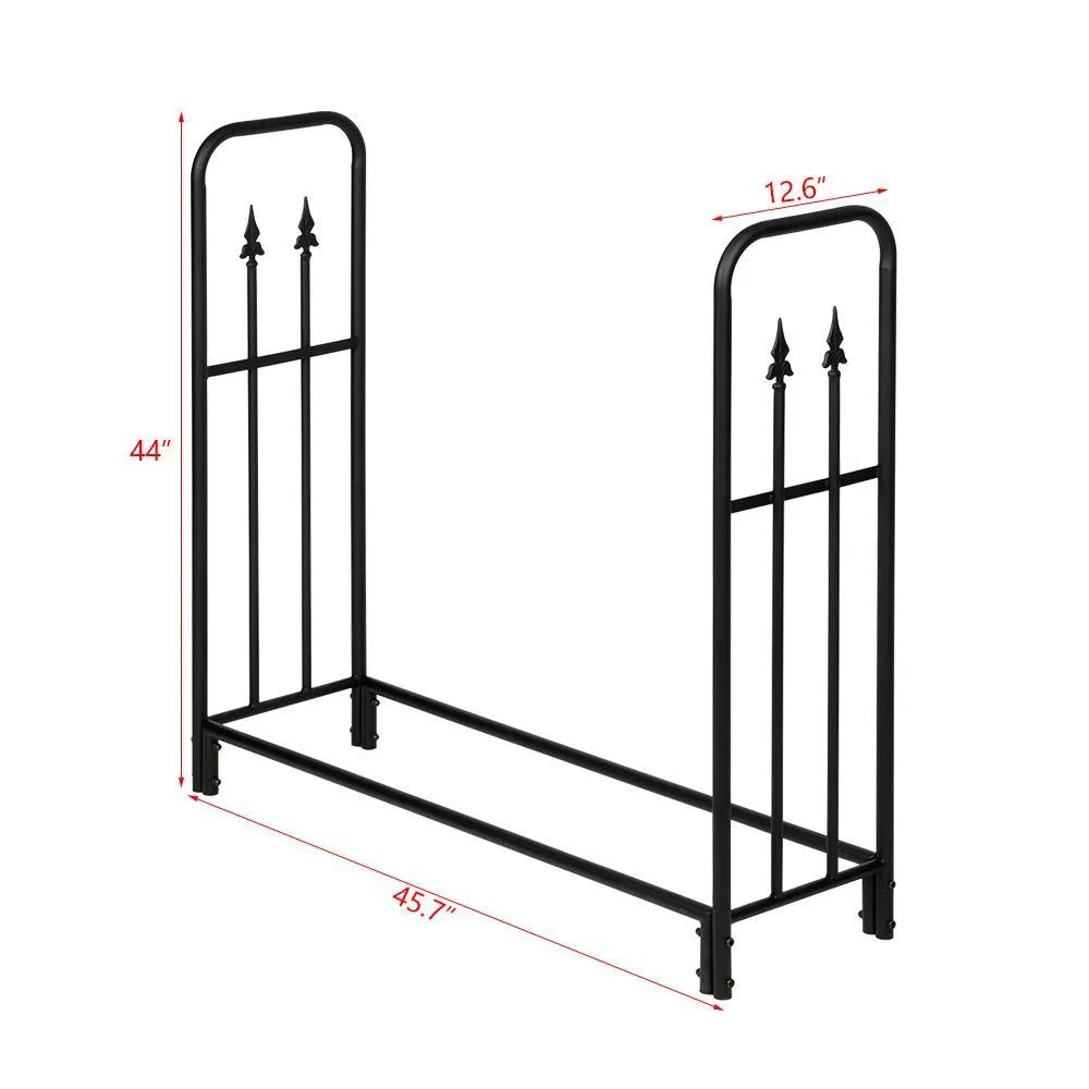 Ktaxon 4 Feet Heavy Duty Outdoor Fireplace Firewood Log Rack w/ Arrow Pattern, photo 4 of 5
