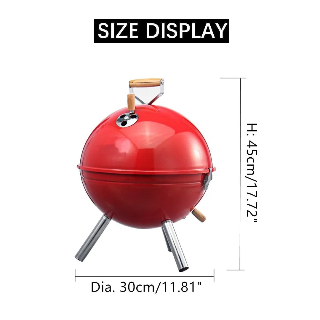 12X18inch Kettle Charcoal Grill Premium Charcoal Stove Portable Iron BBQ Barbecue Grills w/ Vent Patio Garden Indoor Outdoor Camping Cooking,Round, photo 5 of 11