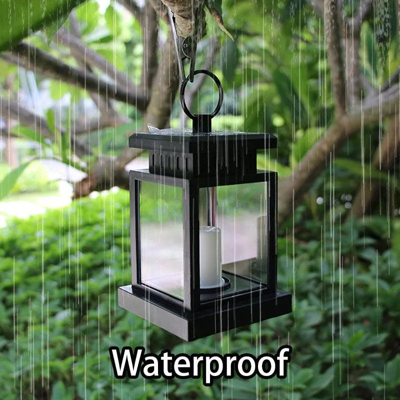 Topchances 4 Pack Solar Lantern,Outdoor Garden Hanging Lantern-Waterproof LED Flickering Flameless Candles Mission Lantern for Table,Outdoor,Party, photo 8 of 11
