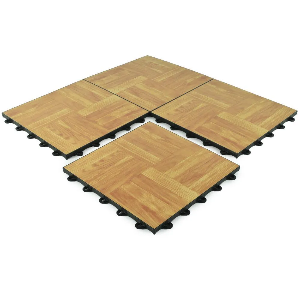 Greatmats Click Tile 12-1/8 in. x 12-1/8 in. Walnut Interlocking Basement Plastic and Vinyl Floor Tile (24-Pack) (24.5 sq. ft.), photo 7 of 10