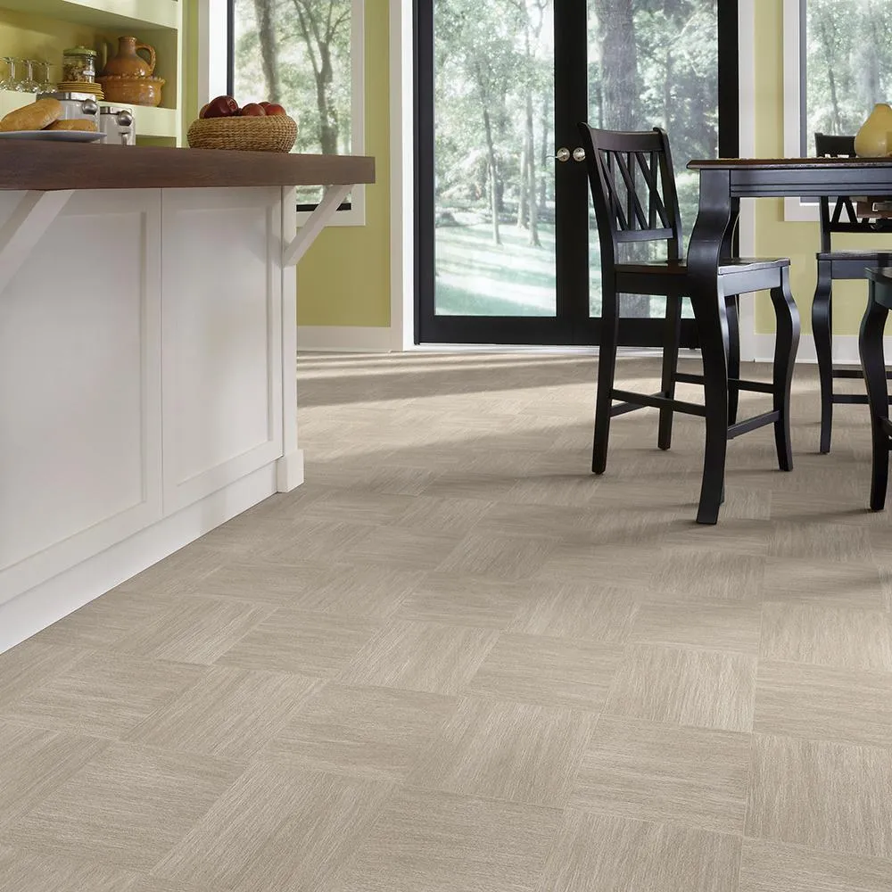 IVC Woven Grey Tile Residential Vinyl Sheet, Sold by 13.2 ft. Wide x Custom Length, photo 2 of 4