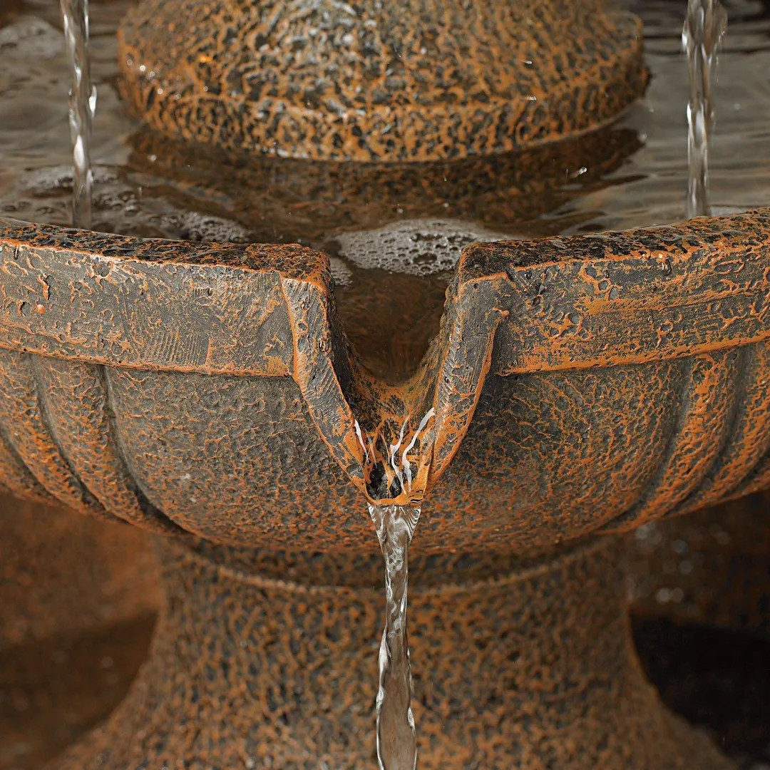 John Timberland Italian Outdoor Floor Water Fountain 43" High 3-Tiered Floor Cascading for Yard Garden Lawn, photo 4 of 6