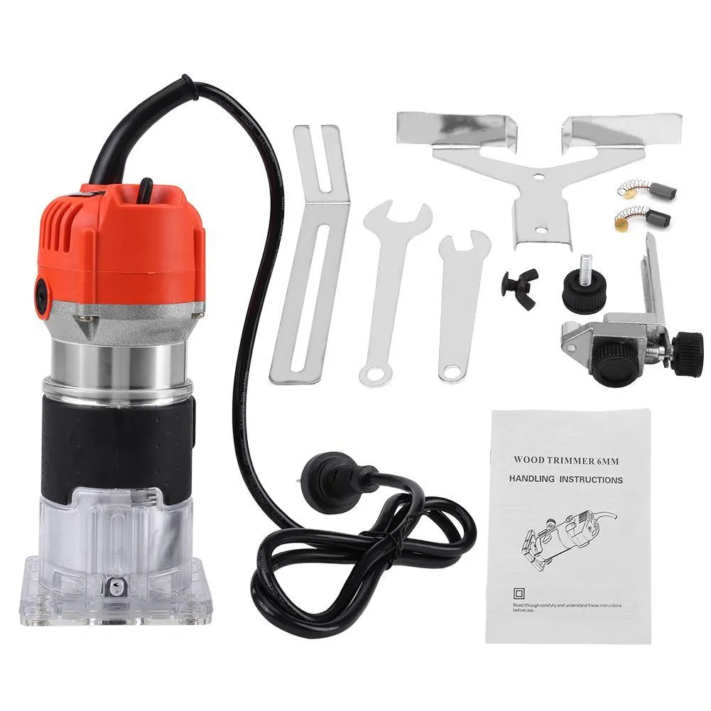 WALFRONT Electric Wood Trimmer, Wood Laminator Router,110V 30000R/MIN Electric Hand Trimmer Wood Laminator Router Tool Set (US plug), photo 4 of 7