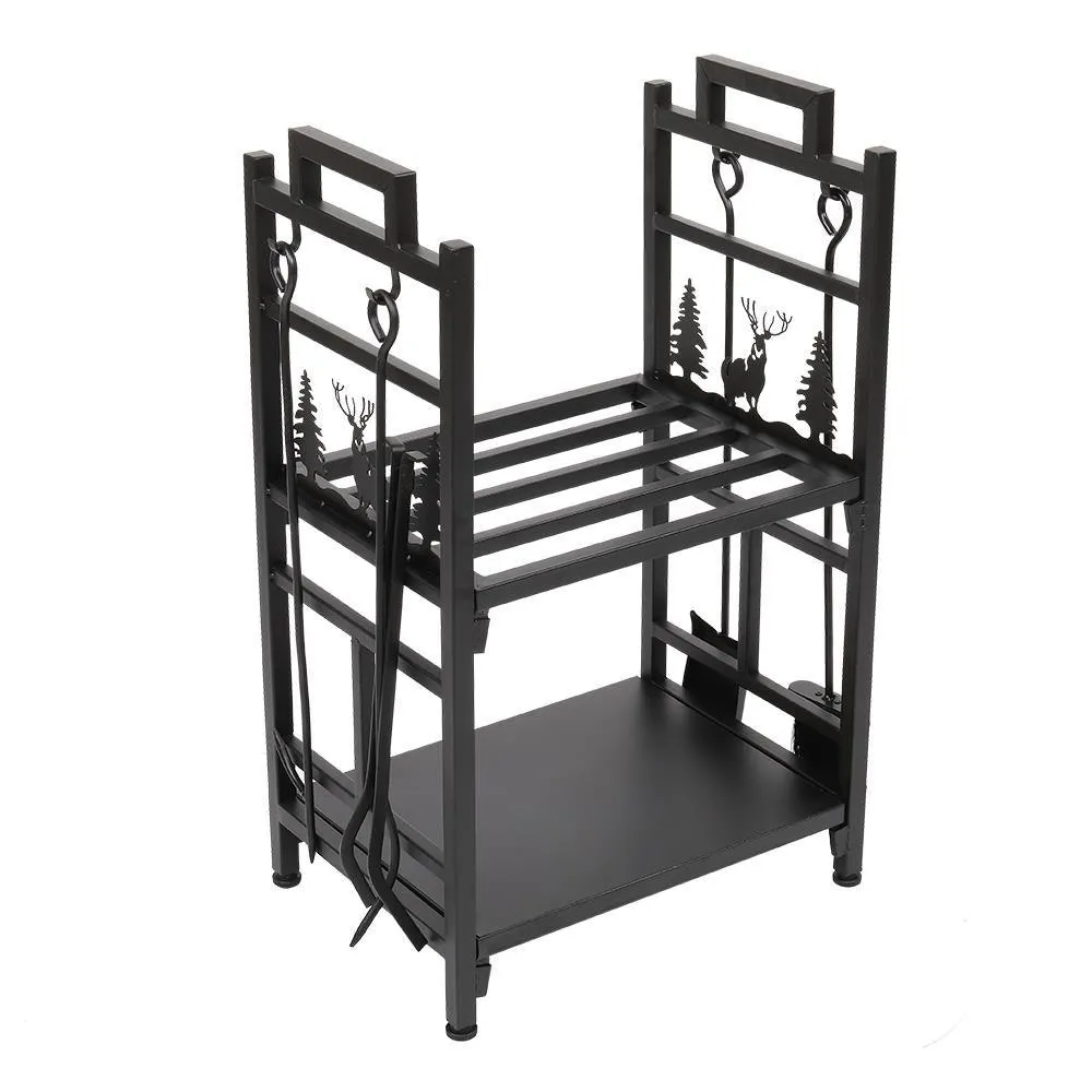 Winado Pipe Metal Steel Firewood Storage Rack Holder For Indoor & Outdoor, photo 3 of 7
