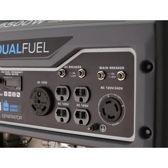 Pulsar G65BN Portable Gas/LPG Dual Fuel Generator - 5500 Rated Watts & 6500 Peak Watts - RV Ready - CARB Compliant, photo 5 of 7