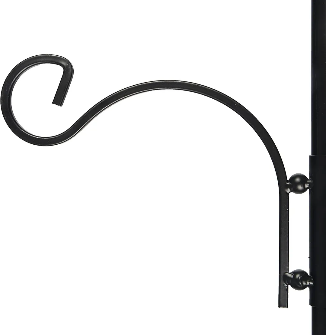 Deluxe Bird Feeding Station in Black : Hang Multiple Feeders From the 4 Hangers to Your Yard - 22 inch Wide x 7 feet 8 inch Tall, photo 2 of 8