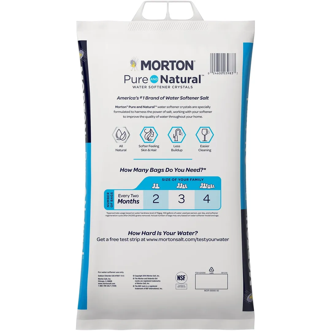 Morton Salt Morton® Pure and Natural® Water Softener Salt Crystals, 40 lb. Bag, photo 3 of 8
