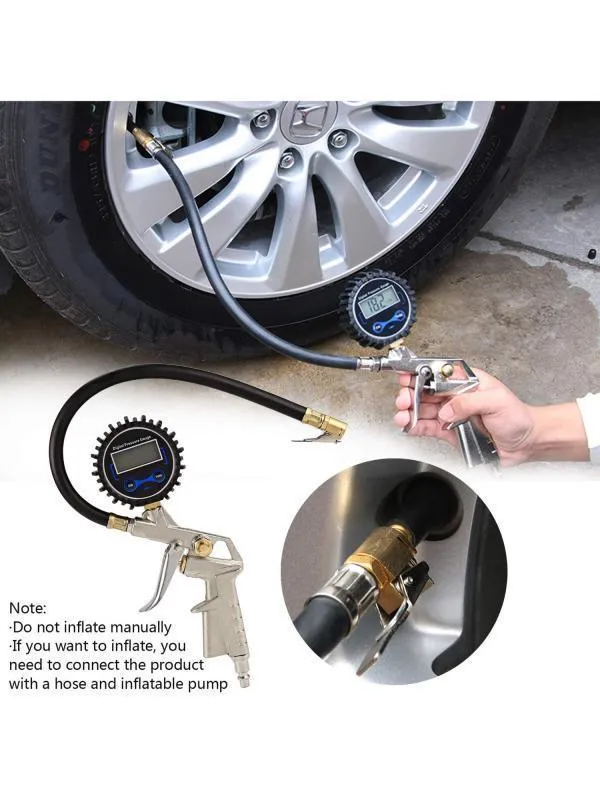 Generic Air Tire Inflator with High Accurate Digital Pressure Gauge For Car Truck Motorcycle Bike HFON, photo 4 of 6