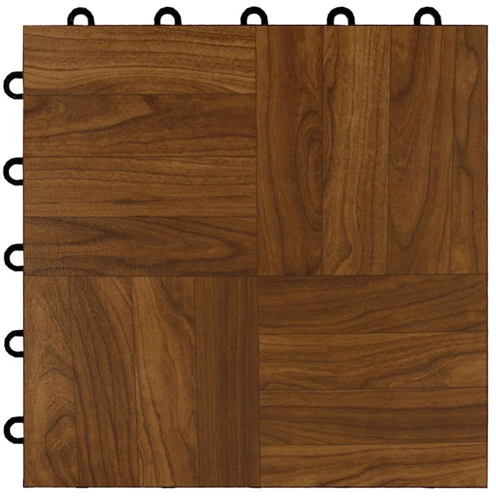 Greatmats Max Tile 12 in. x 12 in. x 5/8 in. Walnut Vinyl Interlocking Raised Modular Floor Tile (Case of 26), photo 8 of 9