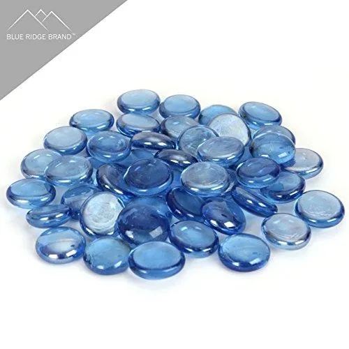 Blue Ridge Brand Fire Pit Glass - Light Blue Reflective Fire Glass Beads 3/4" - Reflective Fire Pit Glass Rocks - Blue Ridge Brand™ Reflective Glass Beads for Fireplace and Landscaping 3, 5, 10, 20, 50 Pounds, photo 2 of 6