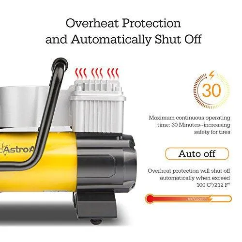 AstroAI Air Compressor Pump, 100 PSI 12V Electric Portable Digital Tire Inflator with Extra Nozzle Adaptors and Fuse for Car Bike Tires and Other Automobiles, photo 8 of 9