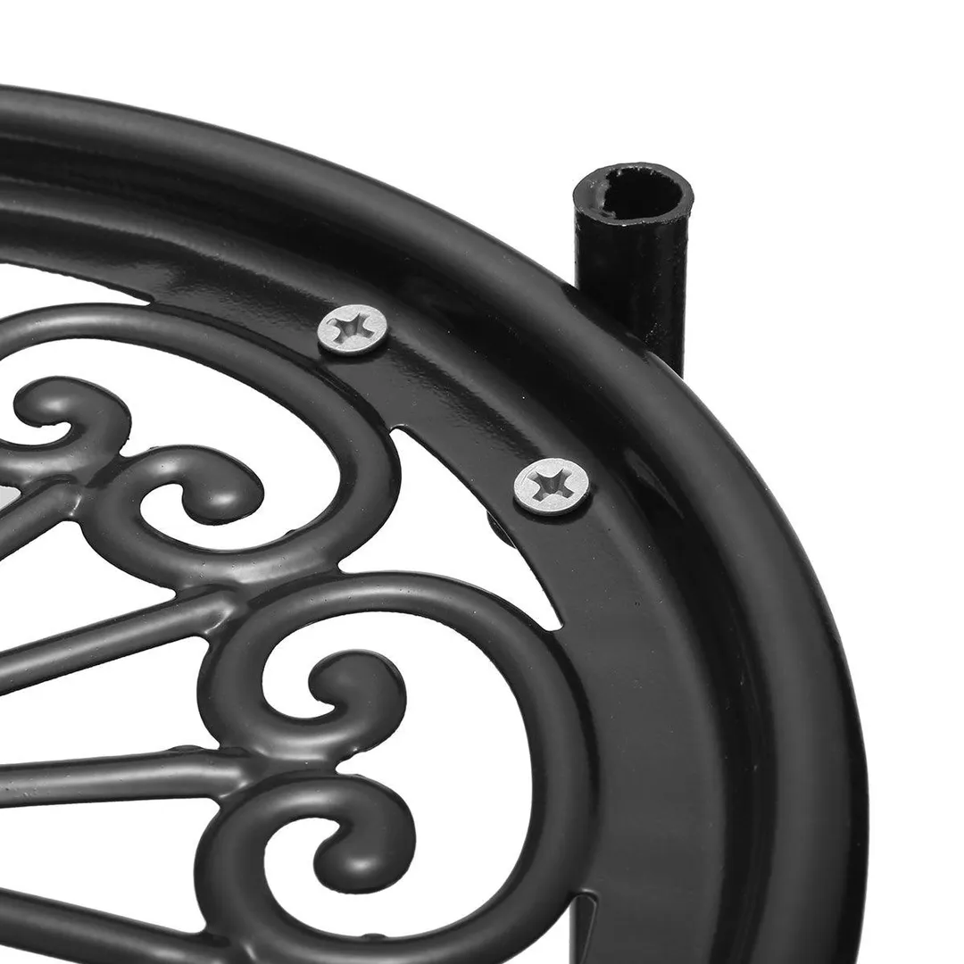 2 Tier Metal Plant Stand, Round Flower Pot Rack Planter Holder Modern For Garden Patio Indoor/Outdoor Black White, photo 6 of 8