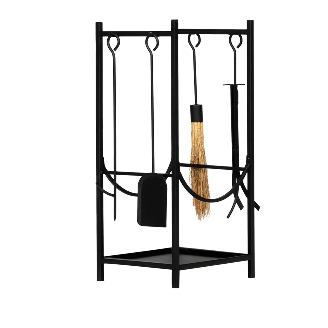 Zimtown 30 Inch Steel Firewood Log Rack Wood Storage Holder with Fireplace Tools, photo 5 of 5